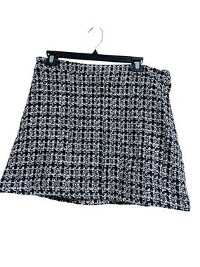 New Lulus Upscale Instinct Black & Silver Tweed‎ Mini Skirt
